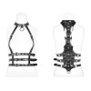 PUNK RAVE Gothic Post Apocalyptic Fetish Women's Black Shiny Synthetic Vegan Leather Harness Sexy Spine Shaped Accessory Belt