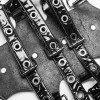 PUNK RAVE Gothic Post Apocalyptic Fetish Women's Black Shiny Synthetic Vegan Leather Harness Sexy Spine Shaped Accessory Belt