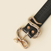 Fashion Women&#39;s PU Imitation Crocodile Leather Belt Metal S Snake-Shaped Buckle Strap All-Match Trend Decoration Jeans Waistband