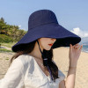 Japan and South Korea Big Brim Hat Women's Spring and Summer Foldable Travel Sun Hat Sun Hat Solid Color Casual Fisherman Hat