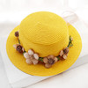 New Parent-child Summer New Women's Sun Hat Bucket cap beige lace Bowknot Flowers Ribbon Flat top Straw Hat Beach Caps Panama