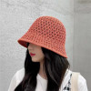 Ladies Korean Fashion Knitted Pot Hat Summer Thin Section Sunshade Sunscreen Bucket Hat Mesh Breathable Fisherman Hat Straw Hat