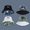 Fashion Print Wide Brim Bucket Hat For Women Men Korean Letter Embroidery Outdoor Sun Hats Double Side Wear Fisherman Panama Cap