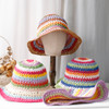 Fisherman's Womens Straw Hats crochet hat bucket hat UV Protection Sun Visor beach hat Women Visors rainbow Women Summer hat Cap