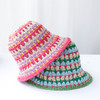 2024 New fashion Style bucket hat Multicolor Foldable Sun Crochet Hat For Beach, Travel And Vacation handmade straw hat
