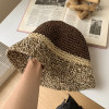 Knitted Mix-color Bucket Hats For Women Spring Summer Travel Sunshade Hat Female Crochet Fishermen Hats Outdoor Basin Cap Gorros