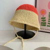 Summer Weave Straw Bucket Hats For Women Spring Travel Sunshade Hat Fishermen Cap For Lady Panama Outdoor Travel Basin Cap Gorro