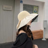 Women Sun Hats Foldable Straw Bucket Hat Summer Bucket Hat for Women Wide Brim Beach Hat Dome Patchwork UV Travel Fisherman Cap