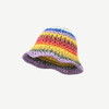 Spring Summer New Rainbow Woven Straw Hat Bucket Hat Sunblock Shade Wide Brim Hat Breathable Fisherman Hats Beach Straw Cap