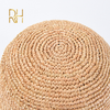 Handmade Ladies Crochet Natural Raffia Straw Bucket Hat For Spring Summer Beach Floppy fisherman Caps