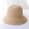 2024 new Handmade Ladies Crochet Natural Raffia Straw Bucket Hat For Spring Summer Beach Floppy fisherman Caps