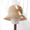 2024 new Handmade Ladies Crochet Natural Raffia Straw Bucket Hat For Spring Summer Beach Floppy fisherman Caps