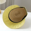 Beach cap large head patchwork bucket hat women summer 2023 new sunscreen basin cap large brim Sun protection straw hats