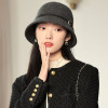 New wool bucket hat Women's warm autumn and winter thickened fisherman's hat Panama plush basin hat Women's hat