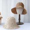 2024 New fashion bucket hat Multicolor Foldable Sun Crochet Hat For Beach,Travel And Vacation handmade straw hat