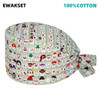 New Surgical Scrub Cap Cotton Adjustable Beauty Salon Lab Dentist Pet Shop Nursing Caps Medical Printed Surgery Hats Women men