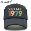 CLIMATE Vintage 1978 Cap 1978 Vintage Trucker Cap Men Retro 40th Birthday Gift Baseball Caps Black Cool Trucker Caps Hat