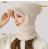 Women's Winter Outdoor Thickened Mink Hat Scarf Mask One-piece Knitted Hat Casual Cold Woolen Hat Warm Soft