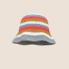 Japanese handmade crochet colorful striped fisherman hat women spring autumn retro versatile dome fashion short brim bucket cap