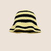 Japanese handmade crochet colorful striped fisherman hat women spring autumn retro versatile dome fashion short brim bucket cap