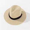 Women's Large Summer Breathable Sunscreen Straw Hat Men's Fashion Outdoor Casual Panama Wide Brim Beach Cool Jazz Unisex Sun Hat