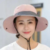 Womens UV Protection Wide Brim Sun Hats Cooling Mesh Ponytail Hole Cap Foldable Travel Outdoor Fishing Hat