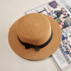 COKK Panama Simple Summer Beach Hat Female Casual Lady Women Flat Brim Bowknot Straw Cap Girls Sun Hat Chapeu Feminino