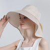 Women Snap Fastener Big Brim Hat Protection Visors Bucket Hat Sunscreen Fisherman Hats Outdoors Fishing Cap Ponytail Sun Hat