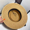 Summer Flat Top Straw Hat Little Bee Accessories Outdoor Sunshade French English Top Hat Sunscreen Beach Big Edge Straw Hat