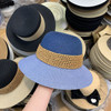 Summer Flat Top Straw Hat Little Bee Accessories Outdoor Sunshade French English Top Hat Sunscreen Beach Big Edge Straw Hat