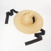 2021 new cone-shaped high-top belt strap hand-woven big-brimmed straw hat outdoor sunscreen beach straw hat