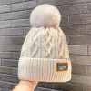 thicken Fur Pom Knitted Beanies Hat Female Plush Winter Fleece-lined Warm Hats for Women Girl's Outdoor Woolen Thermal Gorro Cap