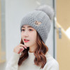 Winter Thick Warm Fleece Lined Knit Hat For Women Lady Soft Big Pompom Solid Color Beanie Skullies Outdoor Ski Skate Bonnet Cap