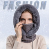 Winter 3 in1 Warm Women Knitted Ski Hat With Scarf Neck Fleece Lined Hood Face Mask Adult Balaclava For Outdoor Sports