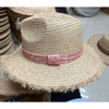 2024 New Fashion Handmade Raffia Straw Grass Panama Hat Women Men Beach Sun Hat Wide Brim Fedora Hat Summer Beach Boho Cap