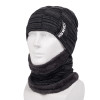 Winter Beanie Hats Scarf Set Warm Knit Hat Skull Cap Neck Warmer with Thick Fleece Lined Winter Hat and Scarf for Men Women