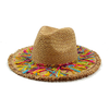 2024 Summer Straw Hat Beach Hat Women's Seaside Sun Hat Vacation Bow Ribbon Flat Top Big Brim Straw Hat praia 모자