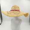 2024 Summer Straw Hat Beach Hat Women's Seaside Sun Hat Vacation Bow Ribbon Flat Top Big Brim Straw Hat praia 모자