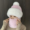 New Scarf Integrated Hat 2-in-1 Women's Thickened Double Layer Warm Plush Hat Scarf Children's Winter Cold Neck Warm Hat