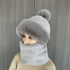 New Scarf Integrated Hat 2-in-1 Women's Thickened Double Layer Warm Plush Hat Scarf Children's Winter Cold Neck Warm Hat