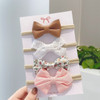 3/4Pcs/Set Lace Print Bows Headband for Kids Girls Newborn Baby Headband Nylon Elastic Hair Band Headwear Hair Accessories Gift