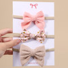 3/4Pcs/Set Lace Print Bows Headband for Kids Girls Newborn Baby Headband Nylon Elastic Hair Band Headwear Hair Accessories Gift