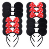 12pcs Mouse Ears Headband Girls Festival Headbands Black Sequin Bowknot Hairband Children Birthday Party Hair Accessories Gift