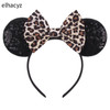 2024 Chic Disney Embroidery Sequin Minnie Ears Headband DOT Bow Hairband Girls Women Party Head Wear Kids DIY Hair Accessories