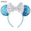 2024 Chic Disney Embroidery Sequin Minnie Ears Headband DOT Bow Hairband Girls Women Party Head Wear Kids DIY Hair Accessories