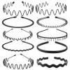 6pcs Fashion Wave Mens Women Unisex Black Wavy Hair Head Hoop Band Sports Headband Hairband Headwear Hair Accessories Gifts