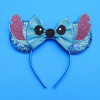Disney Mickey Mouse Ears Headbands Women Child Party Hair Accessories Lilo Stitch Headband for Girls Kids Sequins Bow Hairbands