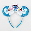 Disney Mickey Mouse Ears Headbands Women Child Party Hair Accessories Lilo Stitch Headband for Girls Kids Sequins Bow Hairbands