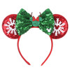 Disney Castle Fireworks Mouse Ears Headband Sequins Bow Girls Cosplay Hairband Adult/Kids Party Gift Children Hair Accessories