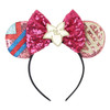 Disney Castle Fireworks Mouse Ears Headband Sequins Bow Girls Cosplay Hairband Adult/Kids Party Gift Children Hair Accessories